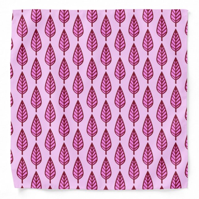 Beech leaf pattern - pink and burgundy bandana (Front)
