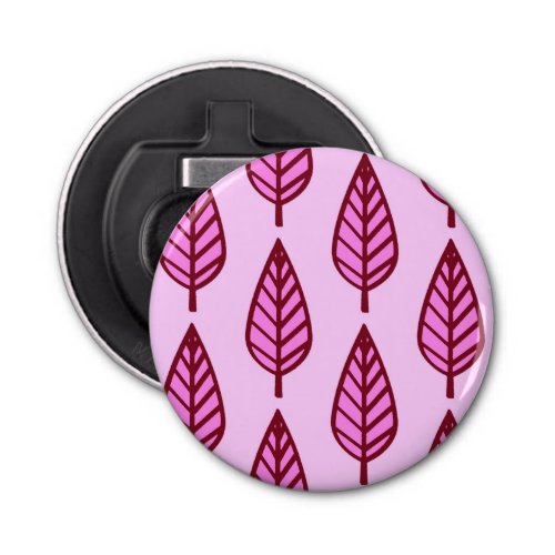 Beech leaf pattern _ pink and burgundy bottle opener