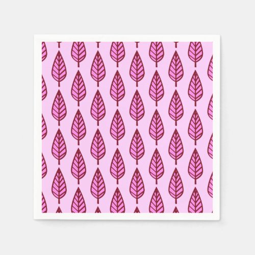 Beech leaf pattern _ pink and burgundy napkins