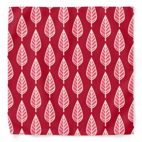 Beech leaf pattern _ Ruby red and cream Bandana