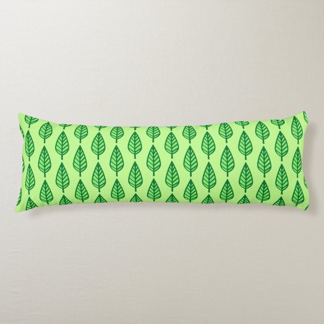 Beech leaf pattern - shades of green body pillow (Front)