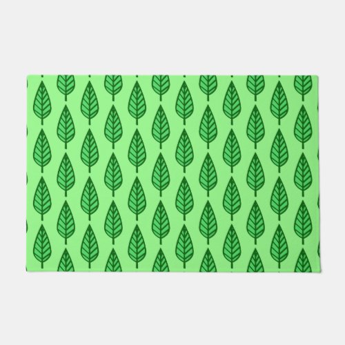 Beech Leaf Pattern Shades of Green Doormat