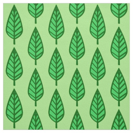 Beech leaf pattern - shades of green fabric