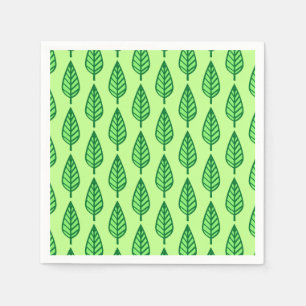 Beech leaf pattern - shades of green paper napkins
