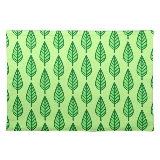 Beech leaf pattern - shades of green placemat (Front)