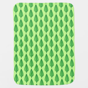 Beech leaf pattern - shades of green receiving blanket