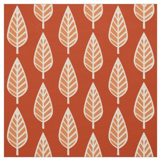 Beech leaf pattern - Shades of mandarin orange Fabric
