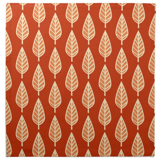 Beech leaf pattern - Shades of mandarin orange Napkin (Front)