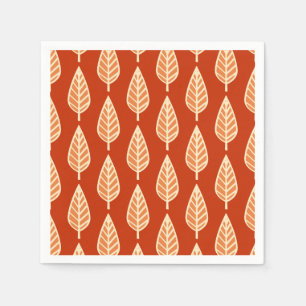 Beech leaf pattern - Shades of mandarin orange Napkins