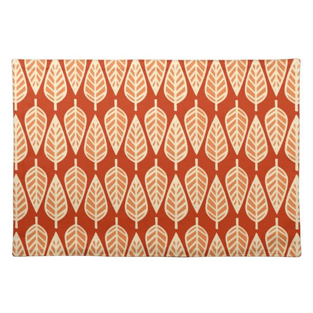 Beech leaf pattern - Shades of mandarin orange Placemat (Front)