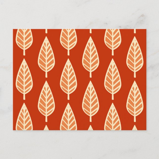 Beech leaf pattern - Shades of mandarin orange Postcard (Front)