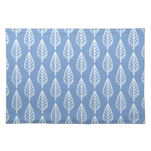 Beech leaf pattern - Sky blue and white Cloth Placemat