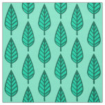 Beech leaf pattern - Turquoise and aqua Fabric