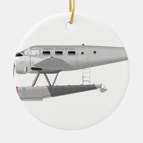 Beech Model 18 on Floats Ceramic Ornament