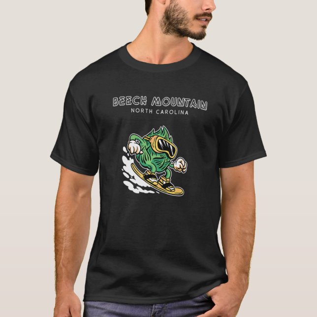 Beech Mountain North Carolina - Funny Snowboarding T-Shirt (Front)