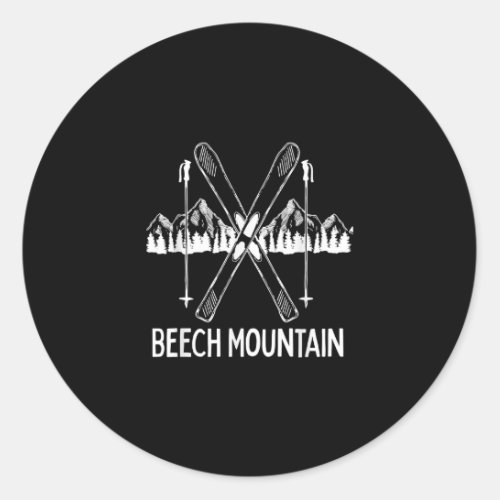Beech Mountain North Carolina NC Retro Skiing Classic Round Sticker