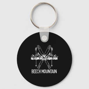Beech Mountain North Carolina NC Retro Skiing Keychain