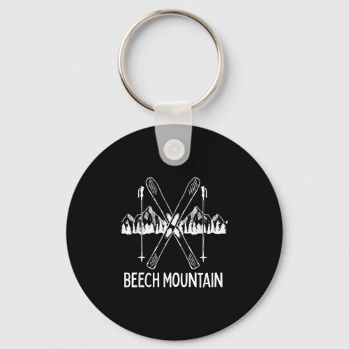 Beech Mountain North Carolina NC Retro Skiing Keychain
