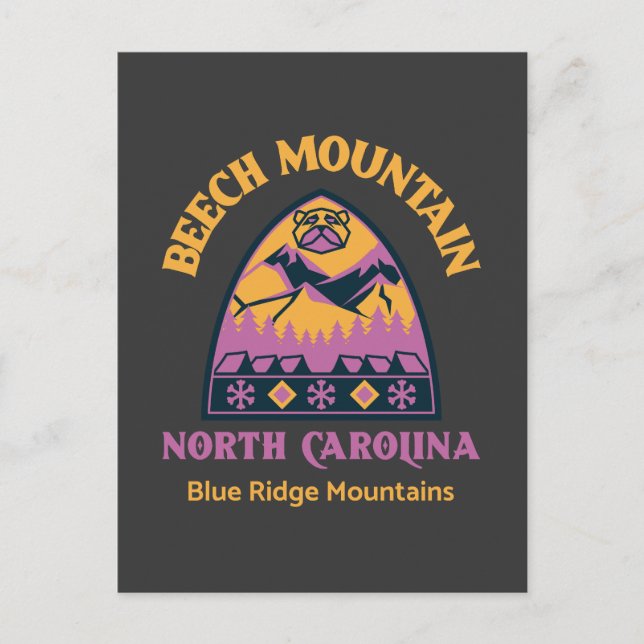 Beech Mountain North Carolina Postcard (Front)