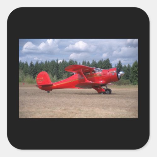Beech Staggerwing 1946_Classic Aviation Square Sticker