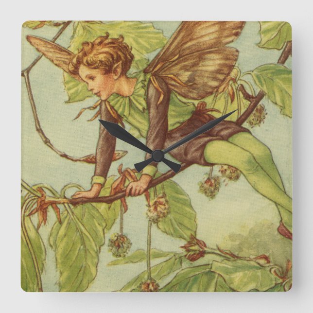 Beech Tree Fairy by Vision Studio Square Wall Clock (Front)