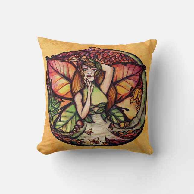 Beech Tree Fairy Nature Lovers                     Throw Pillow (Front)