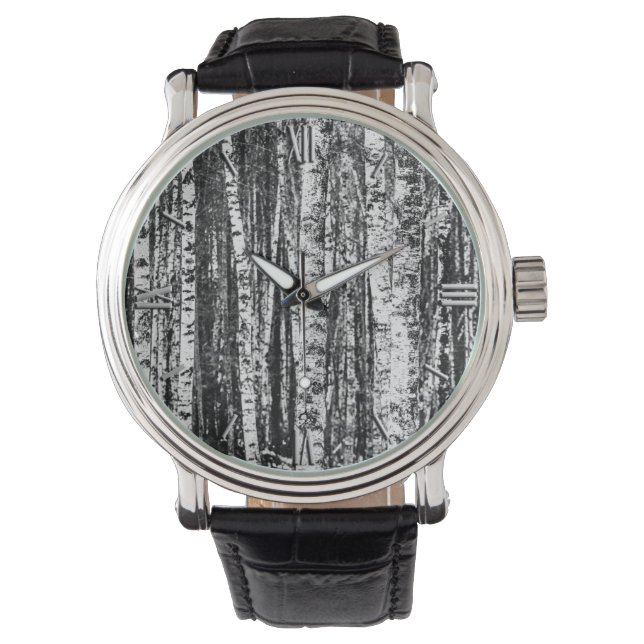 Beech Trees, White and Charcoal Gray / Grey Watch (Front)