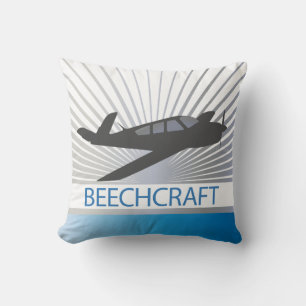 Beechcraft Aircraft Throw Pillow