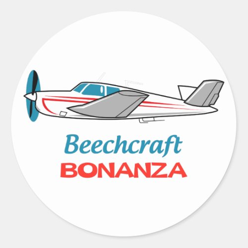 Beechcraft Bonanza Classic Round Sticker