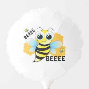BEEEES & Honey Beehive Blue and Yellow Balloon