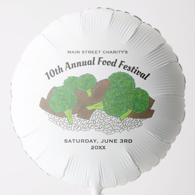 Beef and Broccoli Chinese Restaurant Food Festival Balloon (Front)