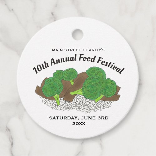 Beef and Broccoli Chinese Restaurant Food Festival Favor Tags