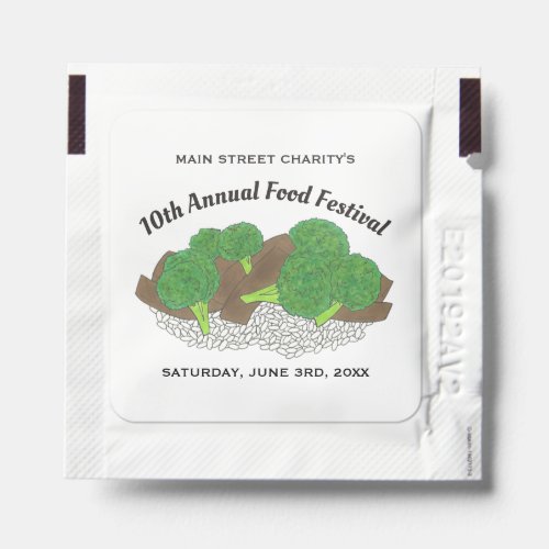 Beef and Broccoli Chinese Restaurant Food Festival Hand Sanitizer Packet