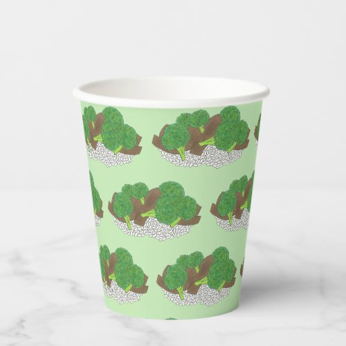 Beef and Broccoli Chinese Takeaway Takeout Food Paper Cups