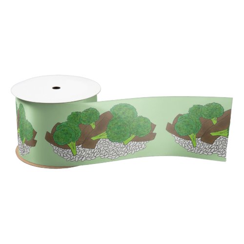 Beef and Broccoli Chinese Takeaway Takeout Food Satin Ribbon