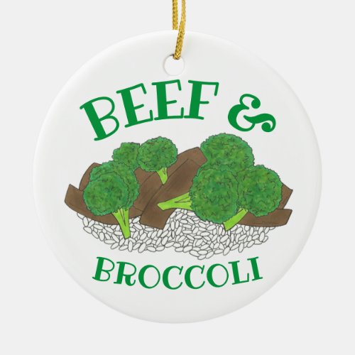Beef and Broccoli Chinese Takeout Restaurant Food Ceramic Ornament