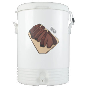 Beef brisket cartoon illustration beverage cooler