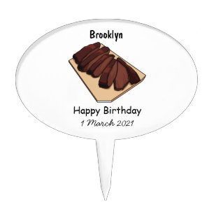 Beef brisket cartoon illustration cake topper