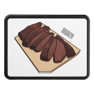 Beef brisket cartoon illustration  hitch cover