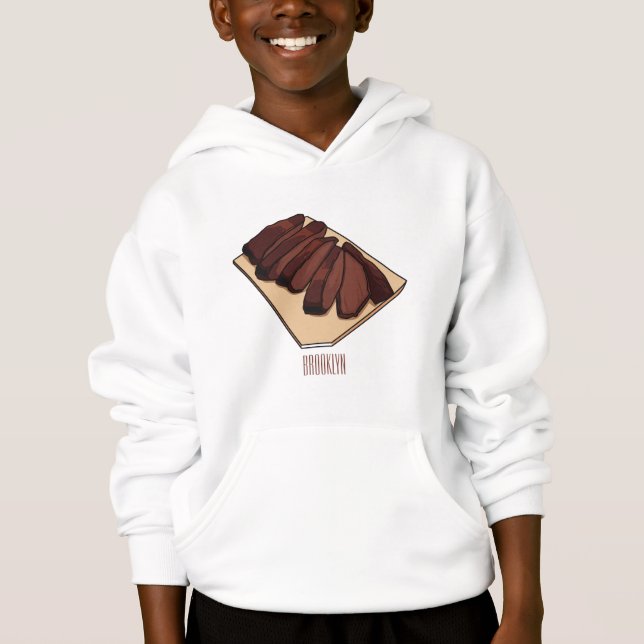 Beef brisket cartoon illustration  hoodie (Front)