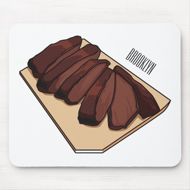 Beef brisket cartoon illustration mouse pad (Front)