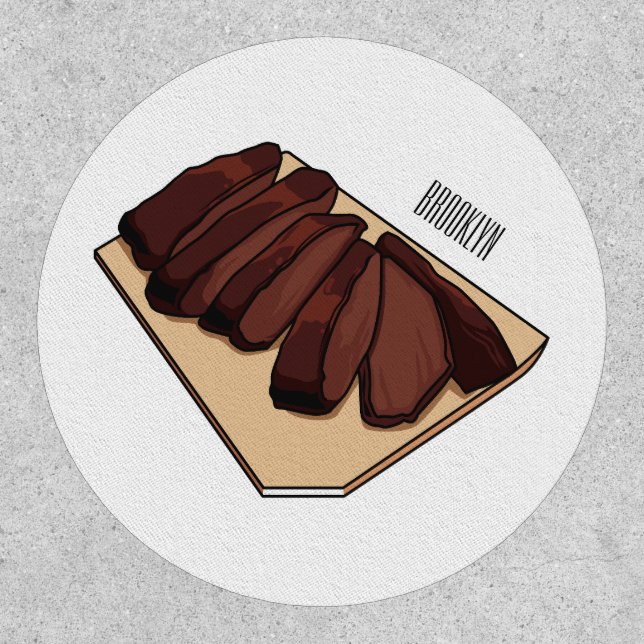 Beef brisket cartoon illustration  patch (Front)