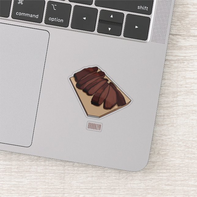 Beef brisket cartoon illustration sticker (Detail)