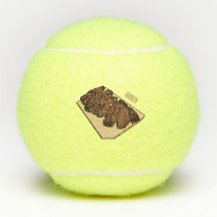 Beef brisket cartoon illustration  tennis balls