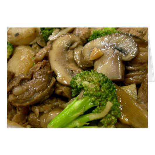 Beef, broccoli & mushroom stir fry cards (Front Horizontal)