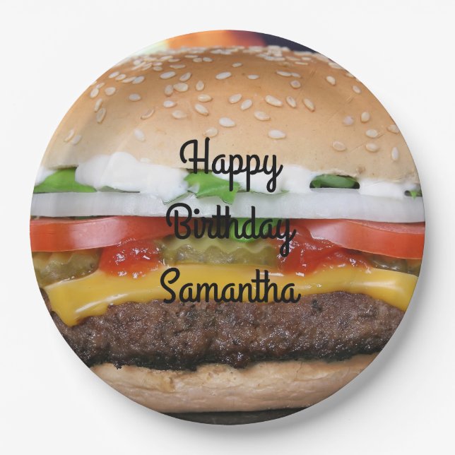 Beef Burger Kids 1st Birthday  Paper Plates (Front)