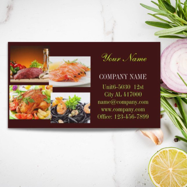 Beef burger sandwich chicken private chef catering business card (Beef burger sandwich chicken private chef catering business card)