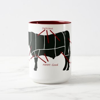 Beef Butcher Chart - Tasty Delicious Yummy Beef! Two-tone Coffee Mug by RedneckHillbillies at Zazzle