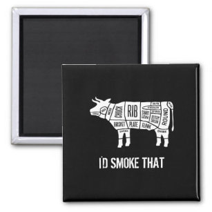 Beef Butcher Chef Cook Funny Smoke That Magnet