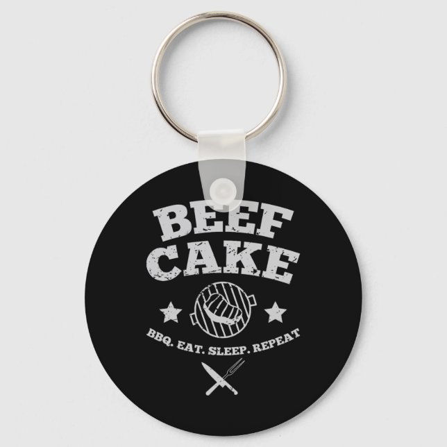 Beef Cake Bbq  Keychain (Front)